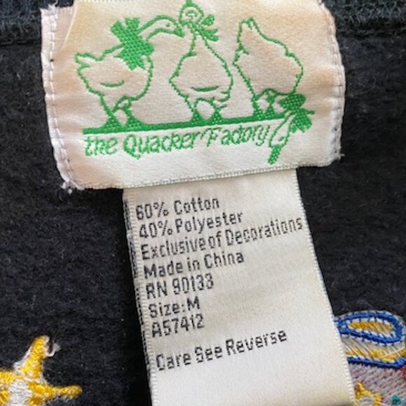 QUACKER Applique BLACK Western SWEATSHIRT "Kick Up Your Heels" BOOTS ~ M / L - Picture 6 of 6